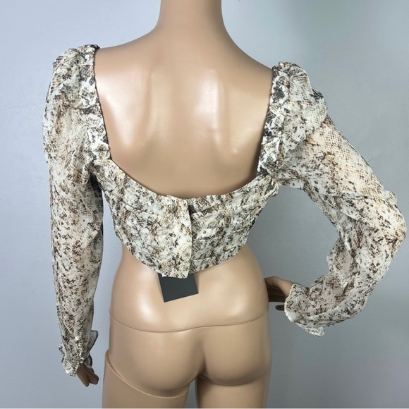 NEW NICHOLAS SILK SNAKE PRINT GATHERED CROP TOP - Picture 7 of 9